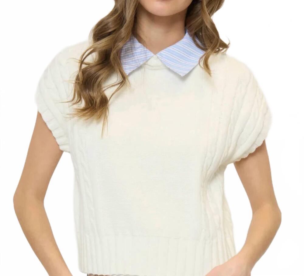 NEW CENTRAL PARK WEST alba sleeveless sweater in ivory